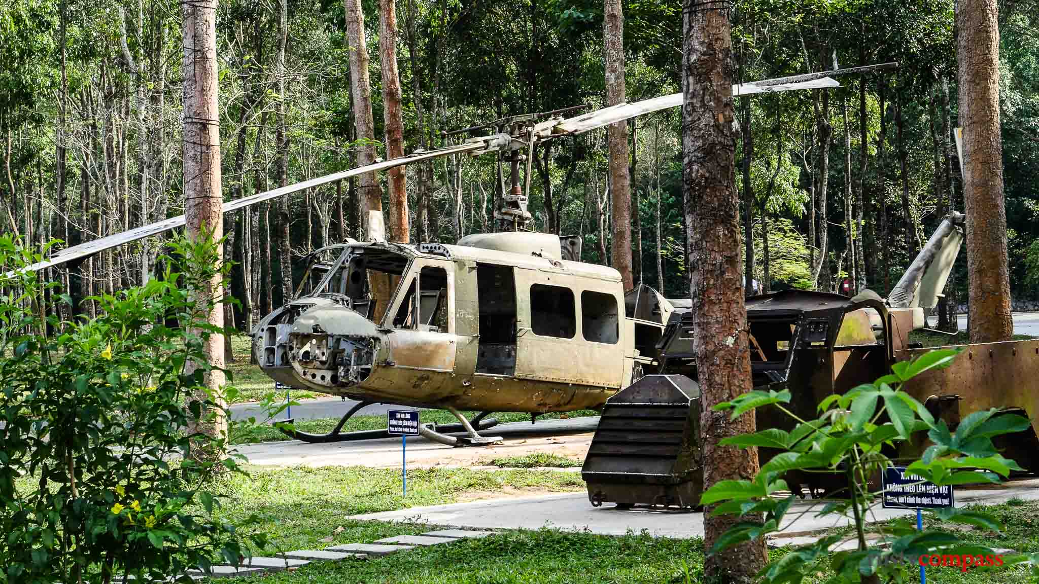 Huey chopper Cu Chi with Old Compass Travel