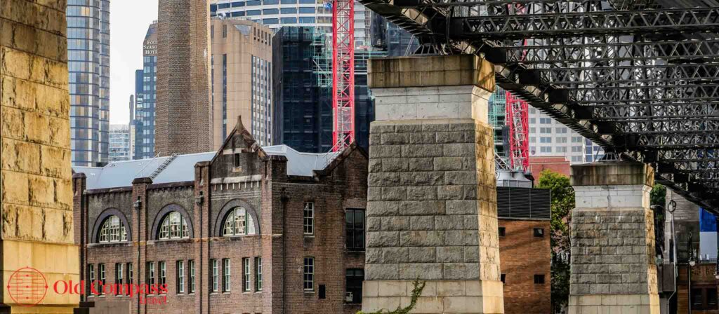 Sydney Harbour Bridge cuts through The Rocks alternative walking tour